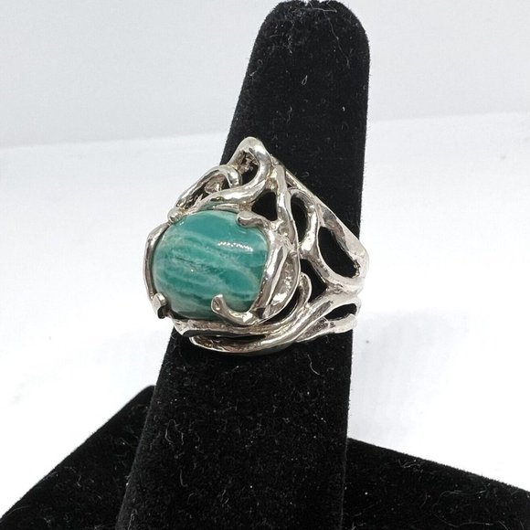 Passage To Israel Didae Shablool 925 Sterling Silver Teal Amazon it’s Ring Sz 7 - Picture 1 of 3